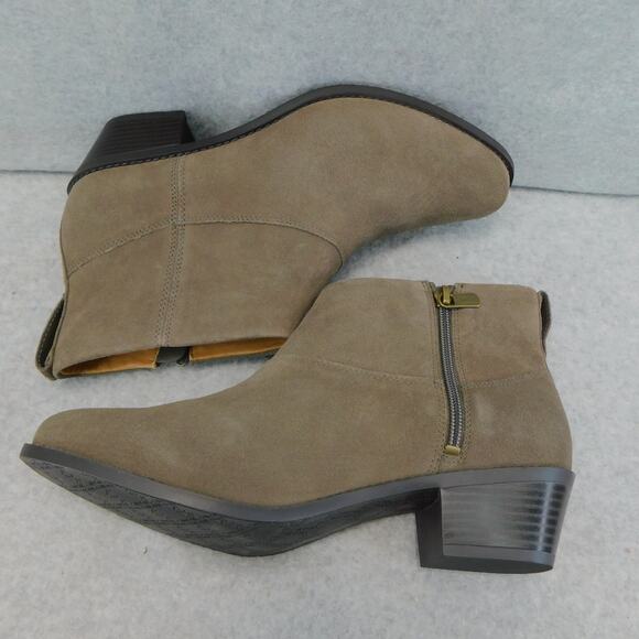 Vionic Women's Joy Zadie Ankle Boot Suede Griege Taupe Tan Block Heel Size 9.5 - Picture 4 of 9